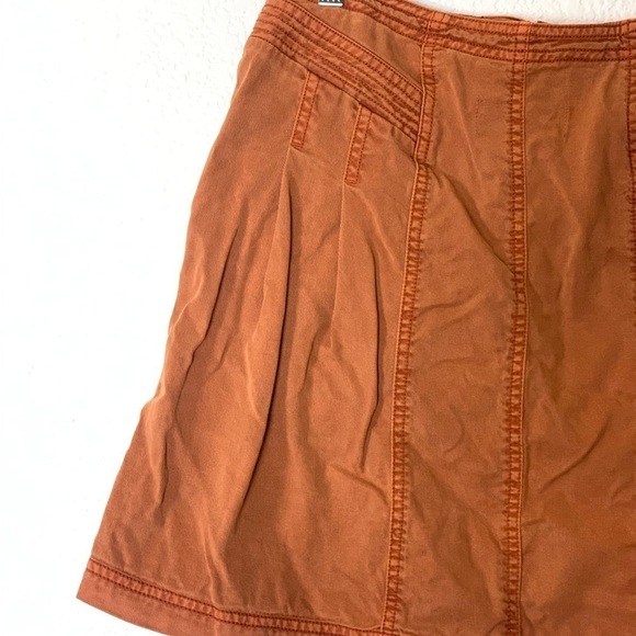 Anthropologie | Briony mini skirt button front burnt orange size 4 - Picture 5 of 8